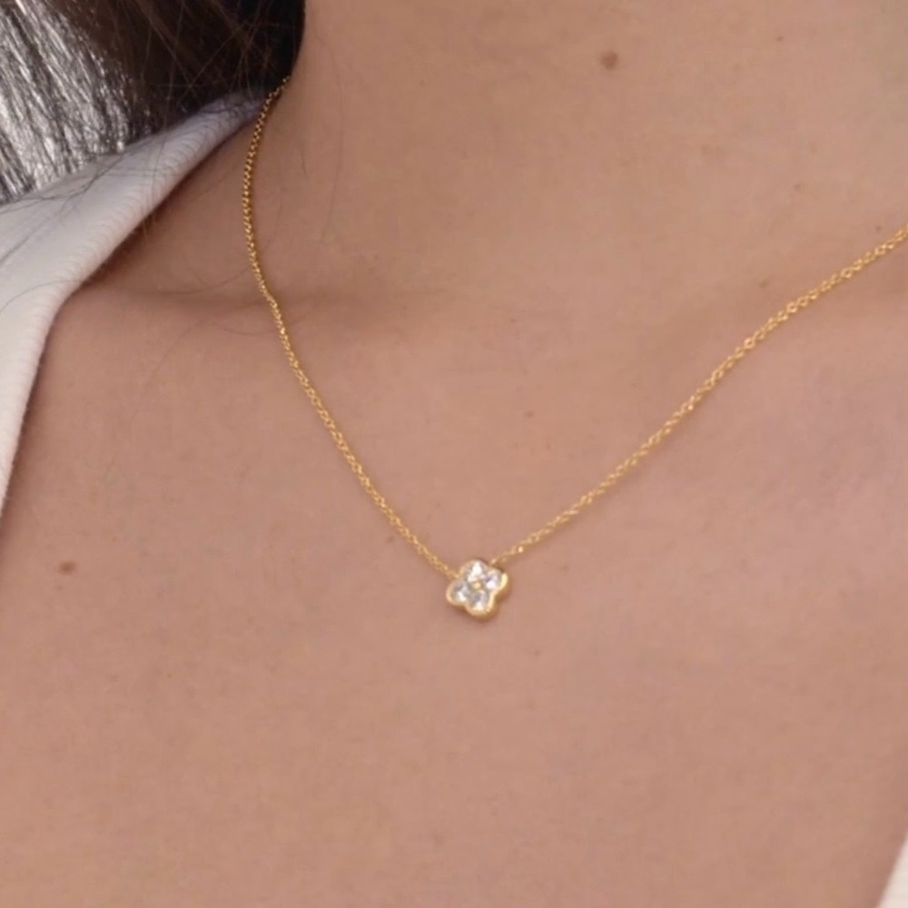 NWT Electric Picks Camilla Necklace 14K Gold Plated 16” 2” Extender 0.3” Charm - Picture 2 of 3